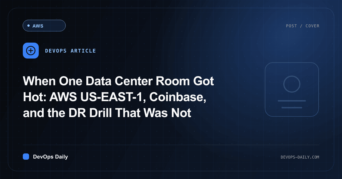 When One Data Center Room Got Hot: AWS US-EAST-1, Coinbase, and the DR Drill That Was Not