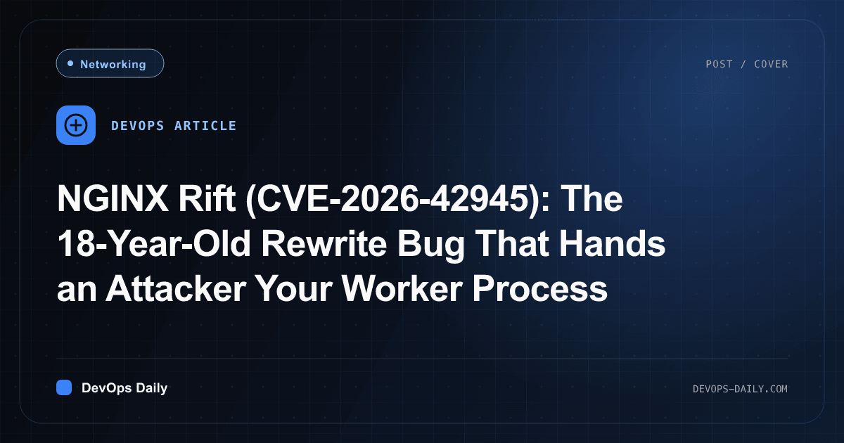 NGINX Rift (CVE-2026-42945): The 18-Year-Old Rewrite Bug That Hands an Attacker Your Worker Process